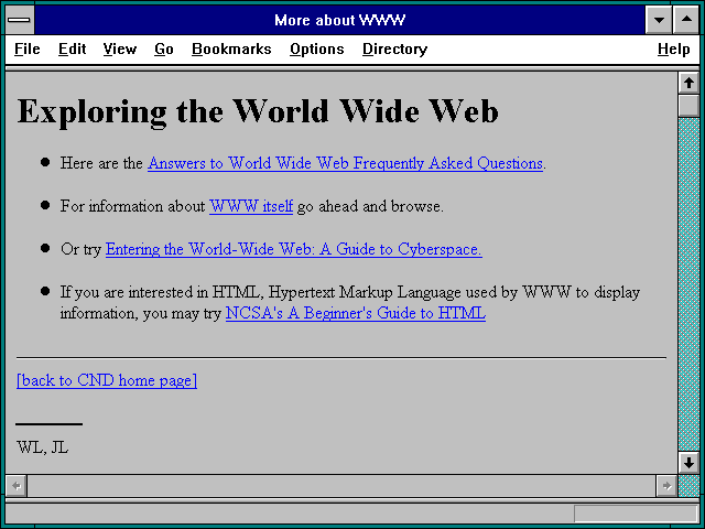 Screenshot of More about WWW
