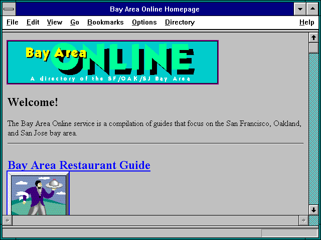 Screenshot of Bay Area Online Homepage