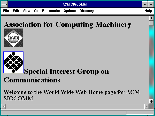 Screenshot of ACM SIGCOMM