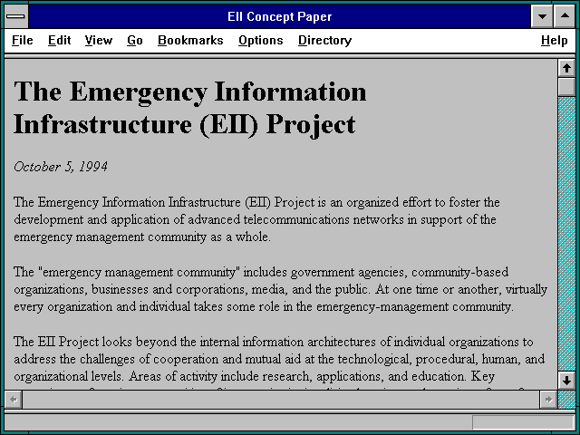 Screenshot of EII Concept Paper