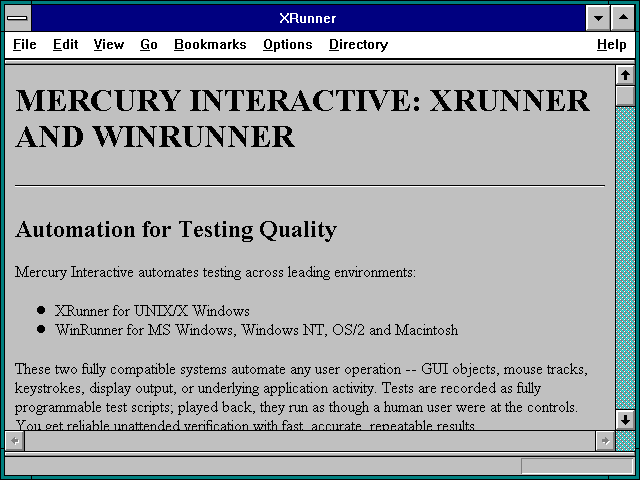 Screenshot of XRunner
