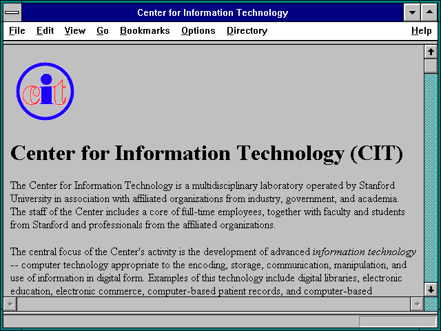 Screenshot of Center for Information Technology