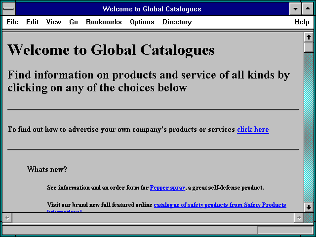Screenshot of Welcome to Global Catalogues
