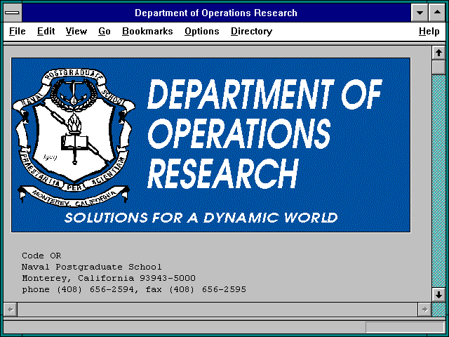 Screenshot of Department of Operations Research