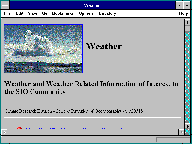 Screenshot of Scripps Climate Research Division