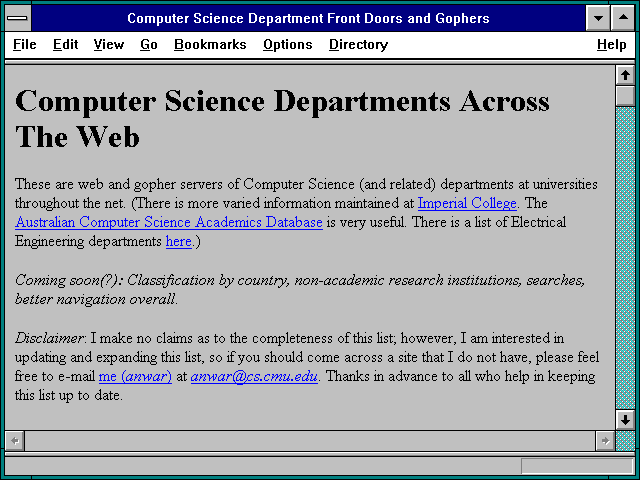 Screenshot of Computer Science Department Front Doors and Gophers