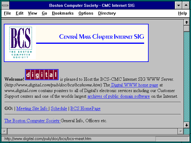 Screenshot of Boston Computer Society - CMC Internet SIG