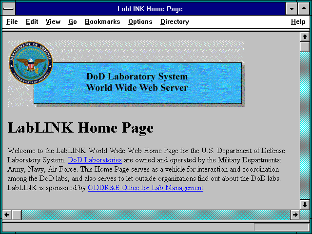 Screenshot of Information Web.