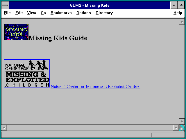 Screenshot of GEMS - Missing Kids