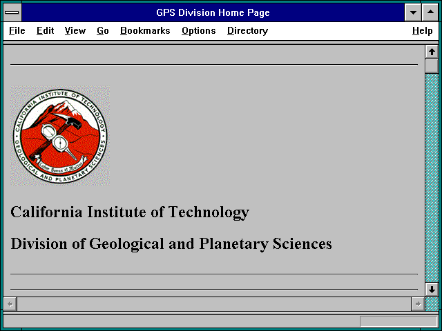 Screenshot of GPS Division Home Page