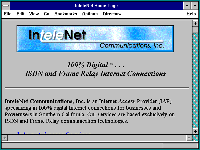 Screenshot of InteleNet Consulting Services