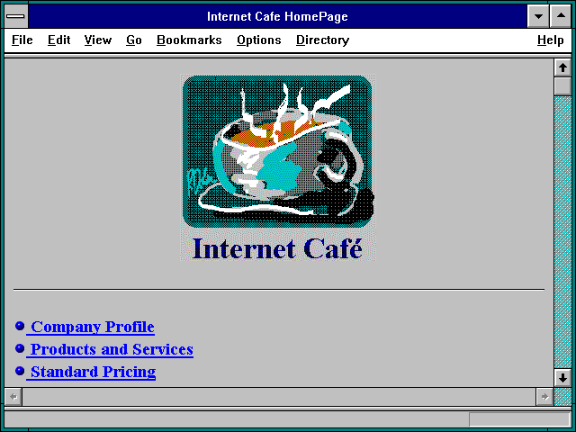 Screenshot of Internet Cafe HomePage