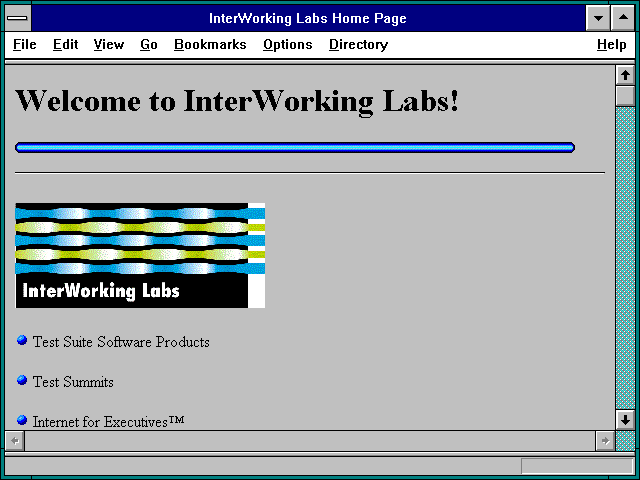 Screenshot of InterWorking Labs Home Page