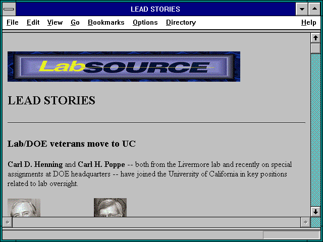 Screenshot of LEAD STORIES
