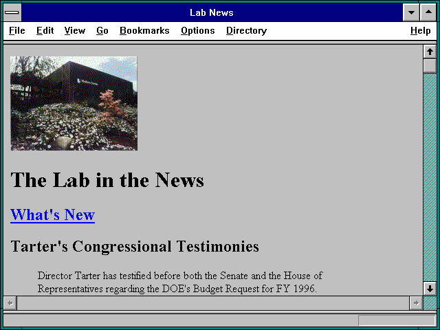 Screenshot of Lab News