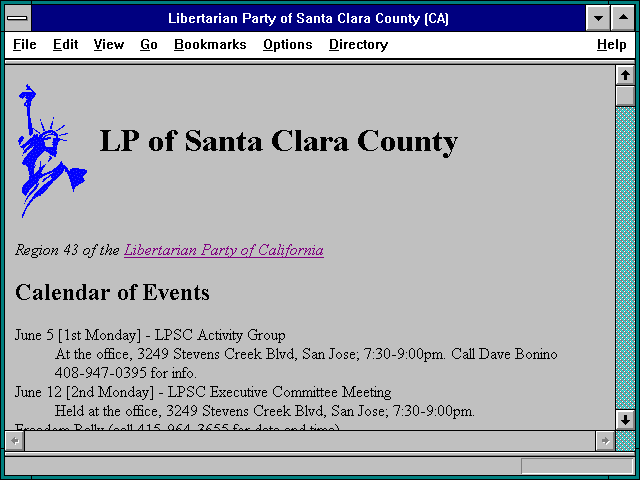 Screenshot of Libertarian Party of Santa Clara County (CA)
