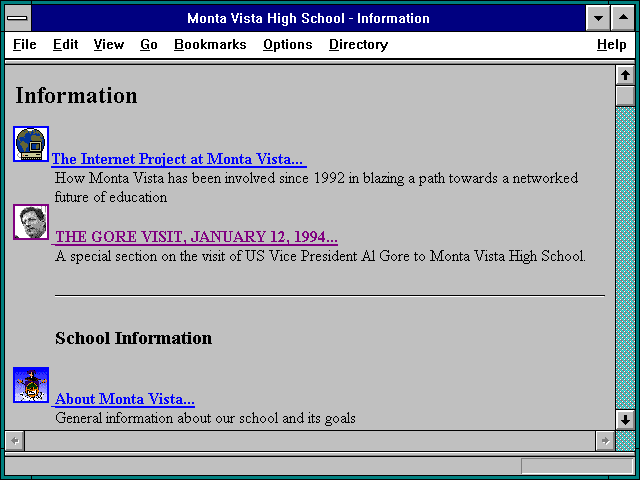 Screenshot of Monta Vista High School - Information