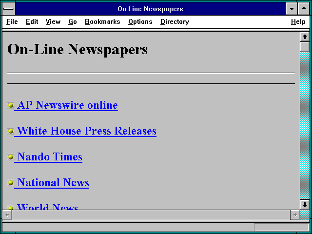 Screenshot of On-Line Newspapers