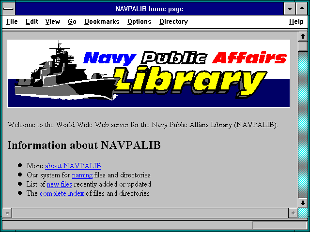 Screenshot of NAVPALIB home page