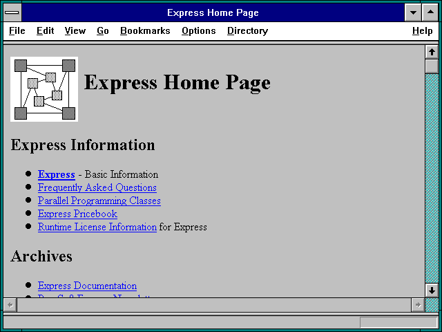 Screenshot of Express Home Page