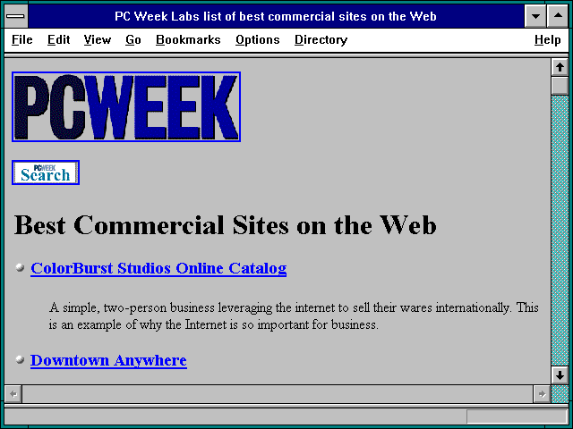 Screenshot of PC Week
