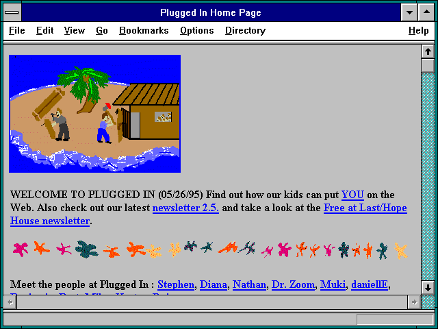 Screenshot of Plugged In Home Page