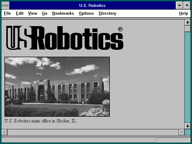 Screenshot of U.S. Robotics