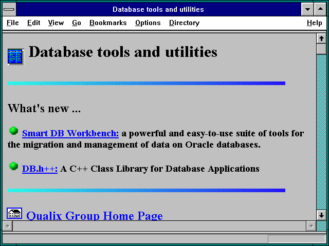Screenshot of Database tools and utilities