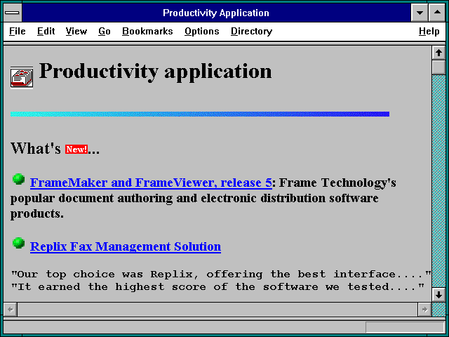 Screenshot of Productivity Application