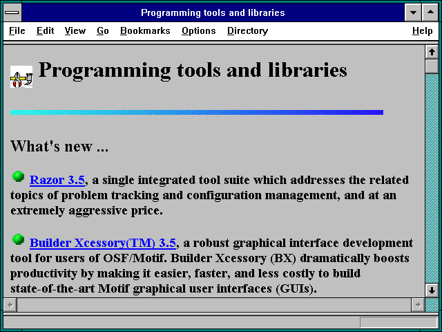Screenshot of Programming tools and libraries