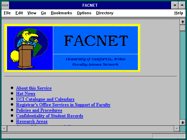 Screenshot of FACNET