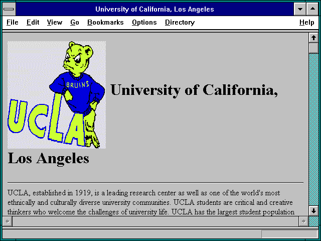 Screenshot of University of California Los Angeles
