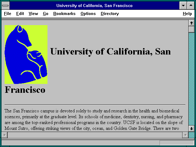 Screenshot of University of California San Francisco
