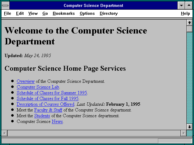 Screenshot of Computer Science Department