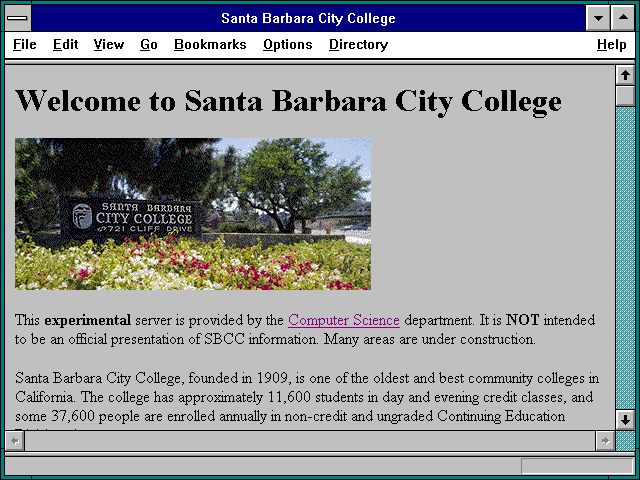 Screenshot of Santa Barbara City College