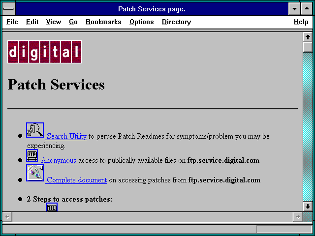 Screenshot of Patch Services page.