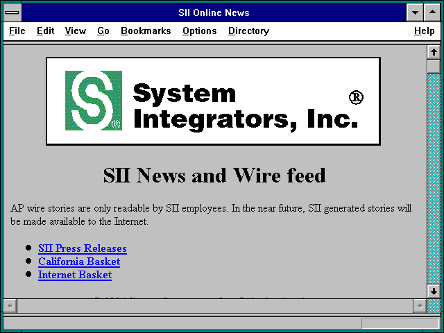 Screenshot of SII Online News