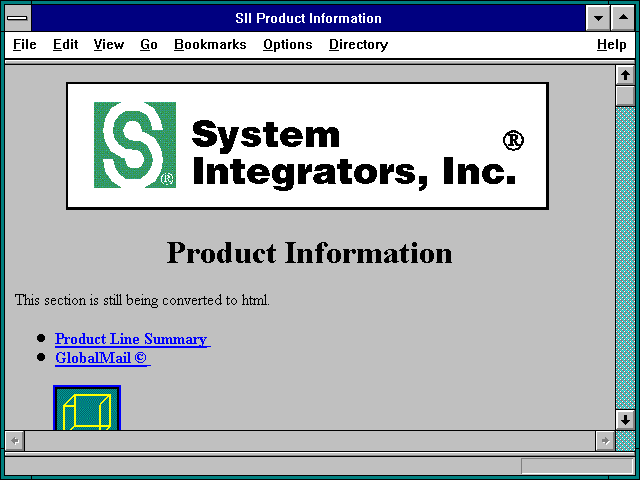 Screenshot of SII Product Information