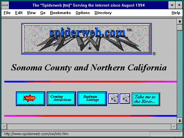 Screenshot of The 'Spiderweb (tm)' Serving the internet since August 1994