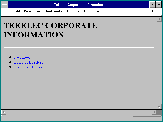 Screenshot of Tekelec