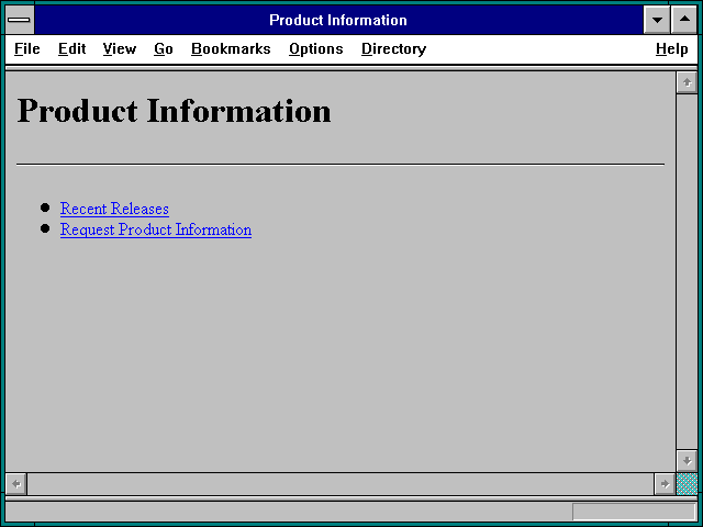 Screenshot of Product Information