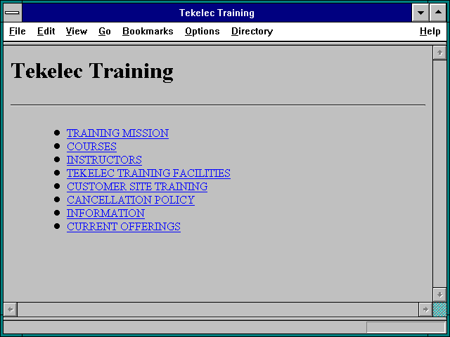 Screenshot of Product Information (hypertext)