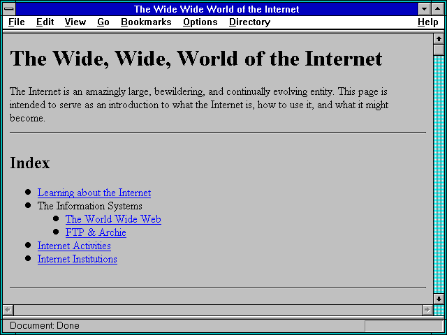 Screenshot of The Wide Wide World of the Internet