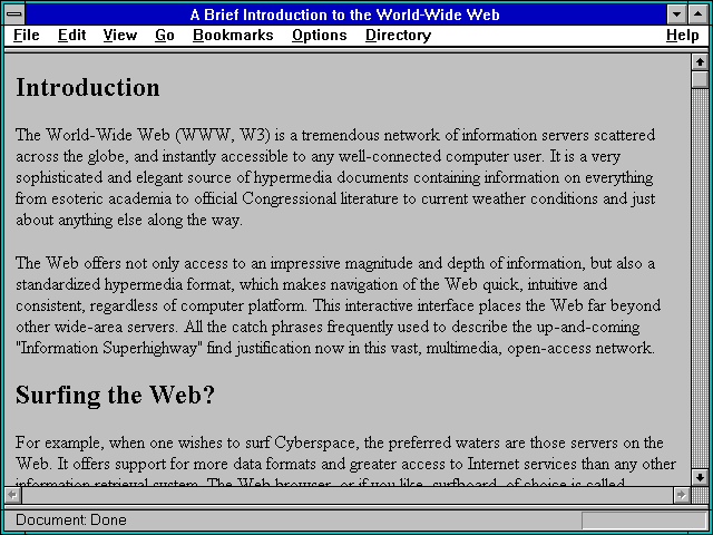 Screenshot of A Brief Introduction to the World-Wide Web