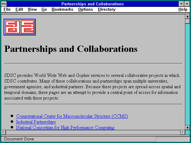 Screenshot of Partnerships and Collaborations