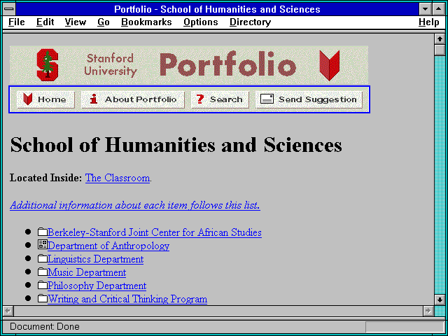 Screenshot of Portfolio - School of Humanities and Sciences