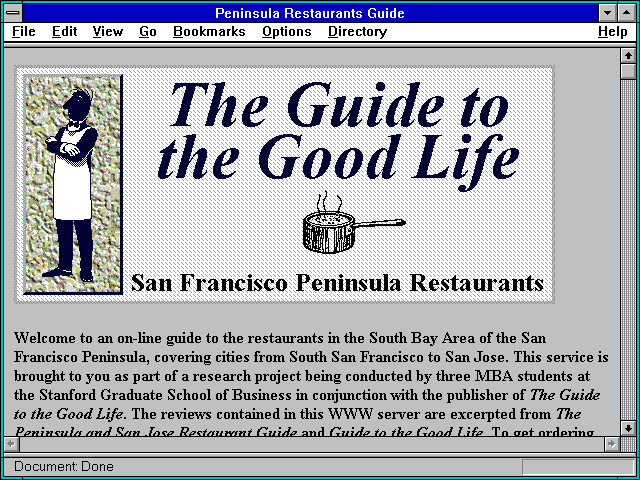 Screenshot of San Francisco Peninsula Restaurants