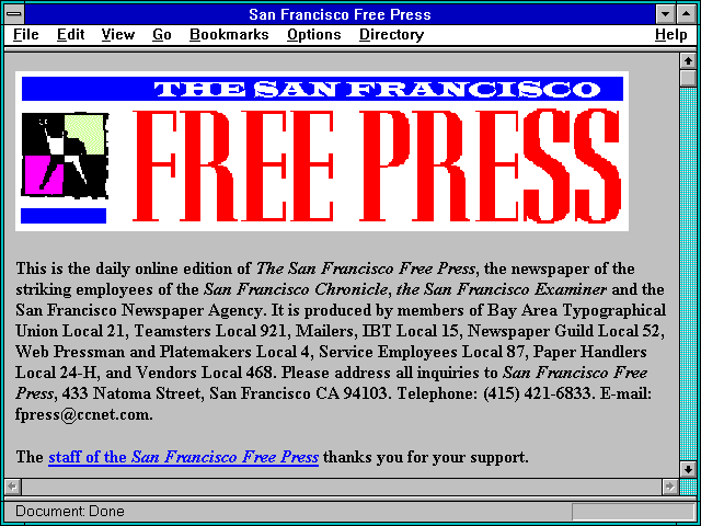 Screenshot of San Francisco Free Press