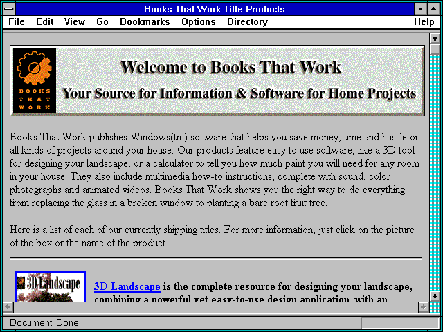Screenshot of Books That Work Products