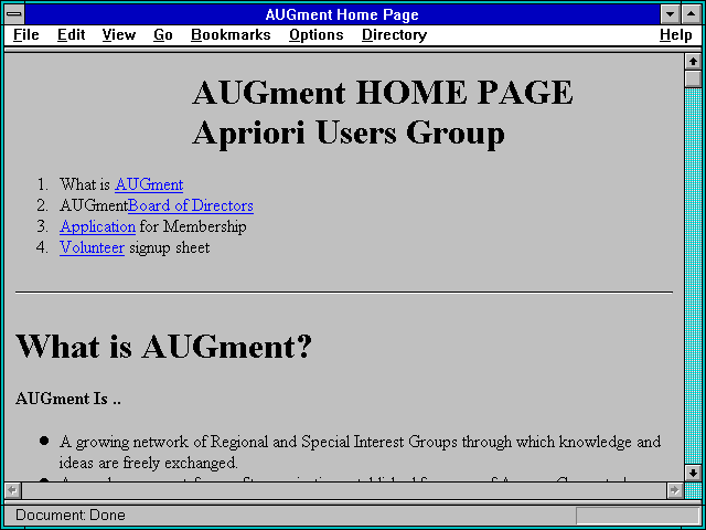 Screenshot of AUGment Home Page